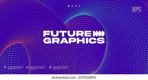 Abstract shape with dotted lines and gradient colors. Creative vector background.