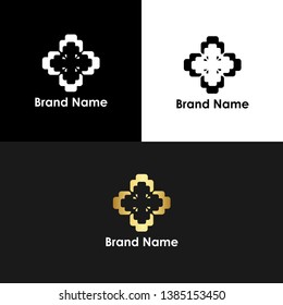 Abstract Shape Elegant Gold Icon Logo