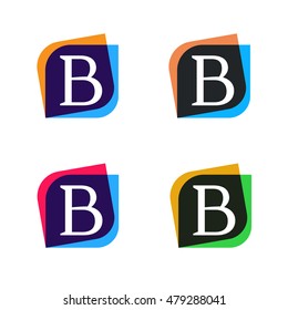 Abstract shape element company logo sign icon vector design. B letter logotype