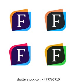 Abstract shape element company logo sign icon vector design. F letter logotype