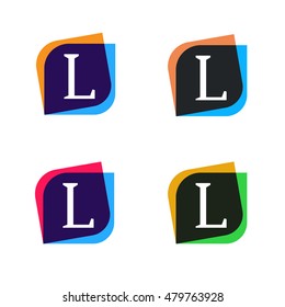 Abstract shape element company logo sign icon vector design. L letter logotype