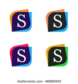 Abstract shape element company logo sign icon vector design. S letter logotype