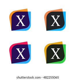 Abstract shape element company logo sign icon vector design. X letter logotype