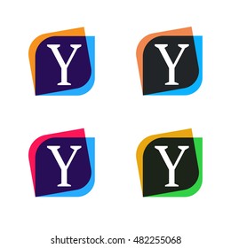 Abstract shape element company logo sign icon vector design. Y letter logotype