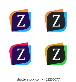 Abstract shape element company logo sign icon vector design. Z letter logotype