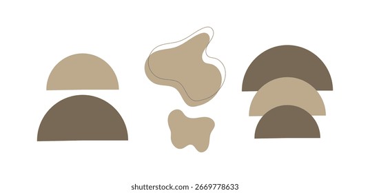 Elemento de forma abstrata com cor de tom de terra, vetor de ilustração de elemento mínimo.