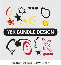  Abstract shape element for street wear and y2k vector