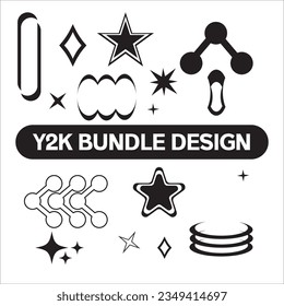  Abstract shape element for street wear and y2k vector