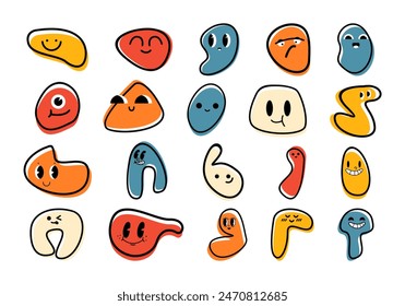 Abstract Shape Emoticon Element Set