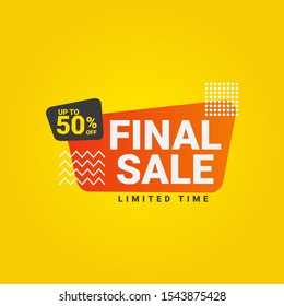 abstract shape final sale promotion tempalte vektor 