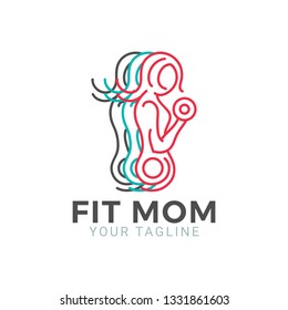 A abstract shape of fitness mom or mother logo or icon. Suitable for fitness-related brand, especially women