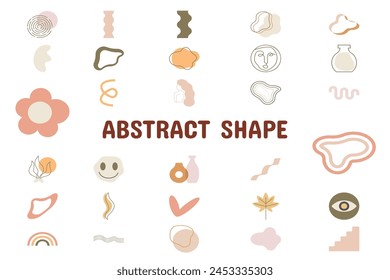 Abstract Shape Flat Vector Illustration Icon Sticker Set Design Materials
