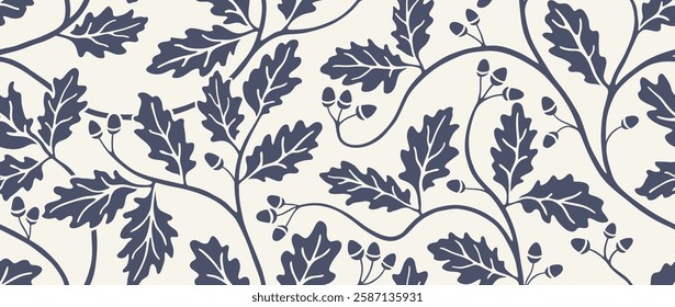 Abstract shape floral seamless pattern. black leaves background.