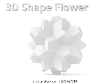 abstract shape Flower color white and gray 3D style.