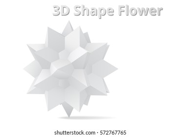 abstract shape Flower color white and gray 3D style.