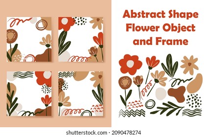 Abstract Shape Flower Object and Frame