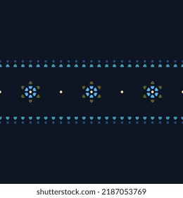 Abstract shape flowers motif geometric pattern classic blue  ornate background basic floral ornament. Modern fabric design textile swatch all over print. Digital illustration high resolution image.