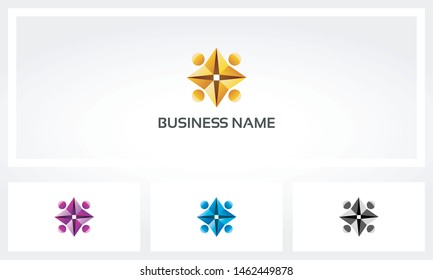 Abstract Shape Fold Circle Logo