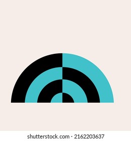 Abstrakte Form Form Form grafische Geometrische Boho Poster Vorlage. Vorlage für einfaches Bildblau-Schwarz-einfarbiges Element
