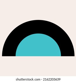 Abstract Shape Form Graphic Geometric Boho Poster Template. Simple Graphic Blue and Black Monochrome Element Icon Template
