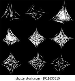 Abstract shape, form of random lines. Abstract geometric art