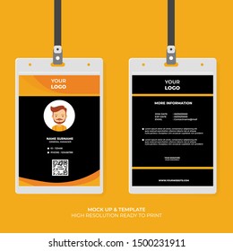 Abstract Shape Geometric Corporate ID Card Design Template. Easy to Use and Customize. Ready to Print. Vector Illustration
