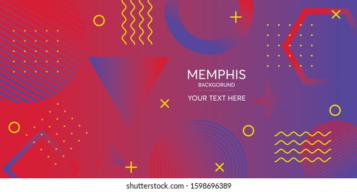 Abstract Shape Geometric Memphis Background