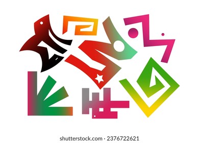 Forma abstracta elemento geométrico minimalista creativo colección de diseño colorido moderno