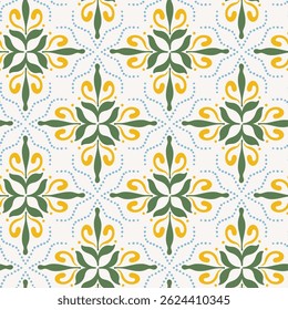 abstract shape geometric seamless pattern kitchen print fabric, azulejo Majolica Art Deco motif