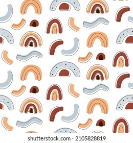 Abstract shape geometric spot seamless pattern on white background 