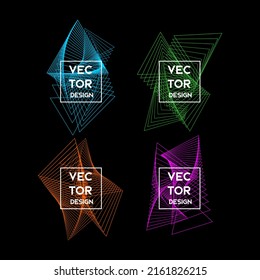 Abstract Shape Of Geometric Triangular Line Design Element. Vector Illustration