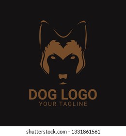 An abstract shape of a german shepherd head logo. Suitable for dog or pet-related brand