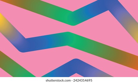 Abstract shape with gradient color green, blue, yellow. orange and pink and using blend tool for make it abstract shape 