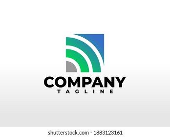 forma abstracta con un color de gradiente. plantilla de logotipo moderna