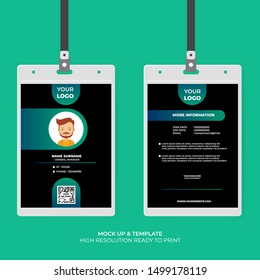Abstract Shape with Gradient Style ID Card Design Template. Easy to Use and Customize. Ready to Print. Vector Illustration
