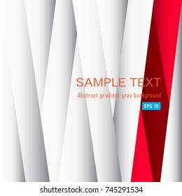 Abstract Shape gray and red color Background - Blank for text - Illustration