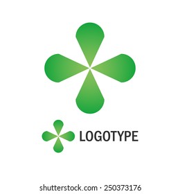 Abstract shape green logo or clover
