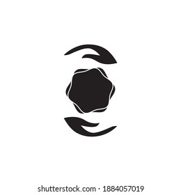 abstract shape and hand for simple logo design. a modern vector design