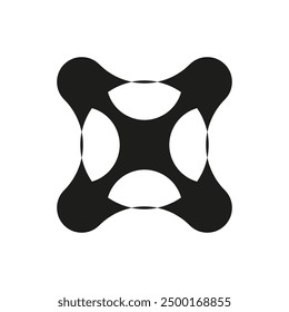 Icono de forma Abstractas. Geométrico negro blanco. Diseño de Vector moderno. Elemento de patrón circular.