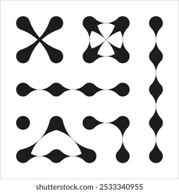 Abstract shape icon. Geometric symbol pattern. Black fluid form. Vector concept.