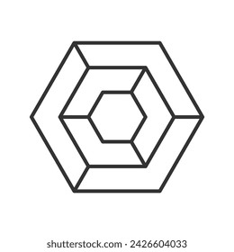 Abstract shape icon isolated on white background. Line art. Vector illustration.