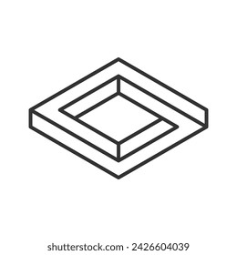 Abstraktes Shape-Symbol isoliert auf weißem Hintergrund. Linienart. Vektordarstellung.