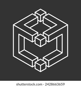 Abstract shape icon isolated on grey background. Design element. Vector illustration.