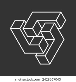 Icono de forma abstracta aislado sobre fondo gris. Elemento de diseño. Ilustración vectorial.