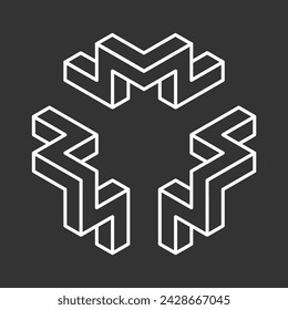 Abstract shape icon isolated on grey background. Design element. Vector illustration.