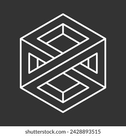 Icono de forma abstracta aislado sobre fondo gris. Elemento de diseño. Ilustración vectorial.