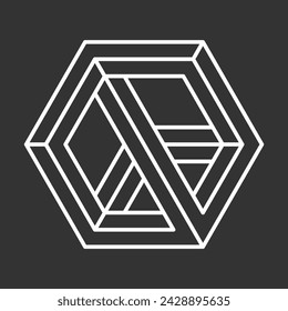 Icono de forma abstracta aislado sobre fondo gris. Elemento de diseño. Ilustración vectorial.