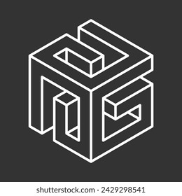 Abstract shape icon isolated on grey background. Design element. Vector illustration.