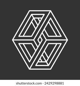 Abstract shape icon isolated on grey background. Design element. Vector illustration.
