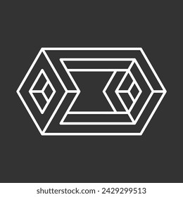 Abstract shape icon isolated on grey background. Design element. Vector illustration.
